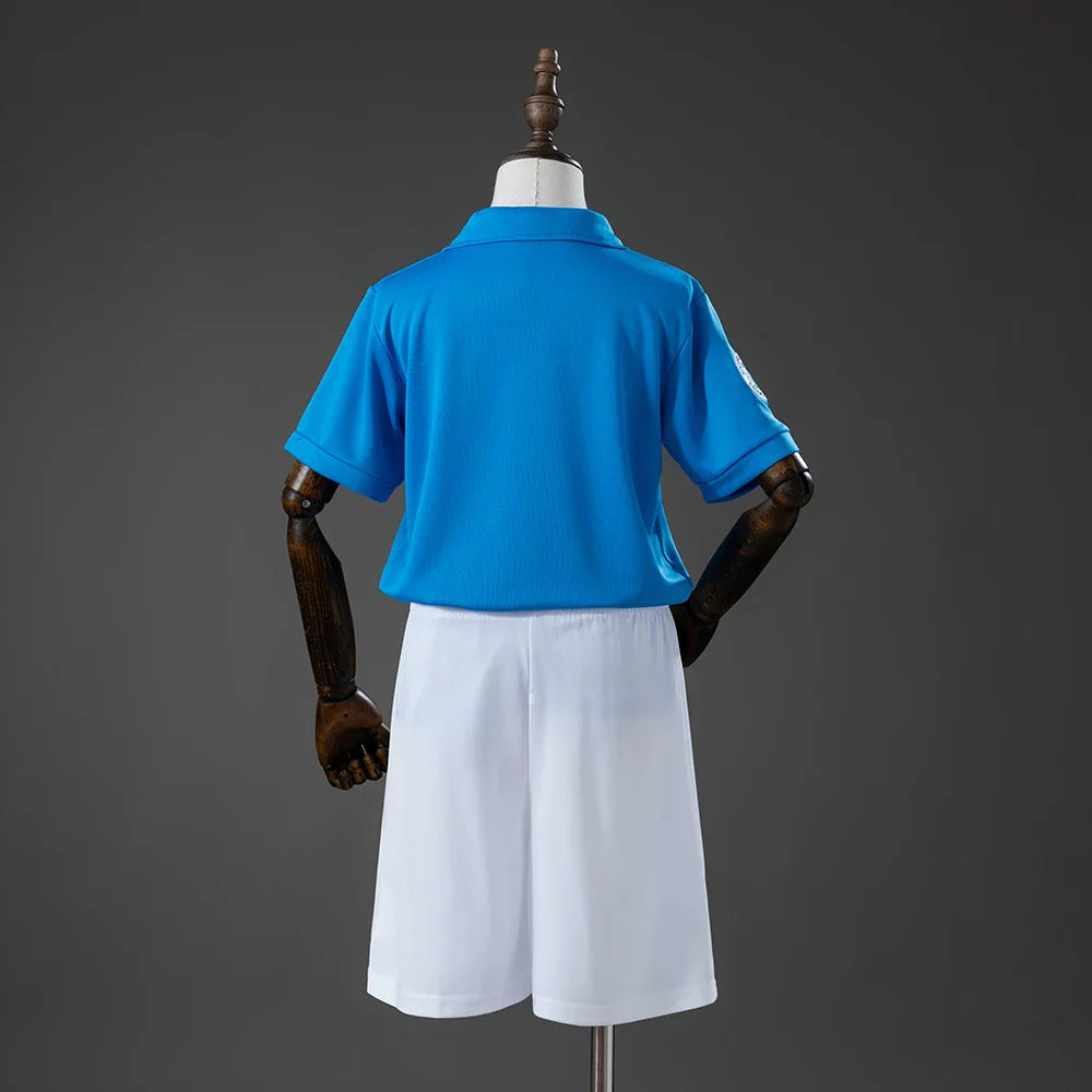 Conjunto infantil retro del Napoli primera equipación 87/88 con la espalda lisa - vista trasera
