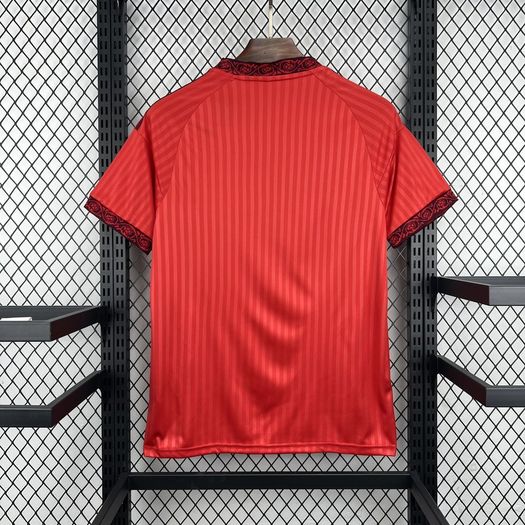 Camiseta Olympique de Lyon segunda equipación 26/27 roja - vista trasera