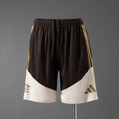 Pantalón corto de entrenamiento del Flamengo 26/27 marrón con paneles crema - vista frontal