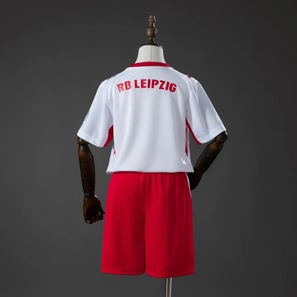 Conjunto infantil del RB Leipzig primera equipación 26/27 blanco y rojo - vista trasera
