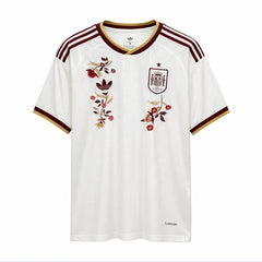Camiseta España segunda equipación 2026 con bordado floral - vista frontal