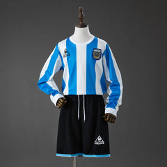 Conjunto retro Argentina primera equipación 1998 manga larga para niños - vista frontal
