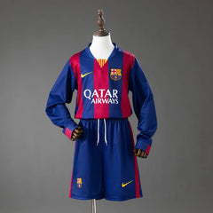 Conjunto retro Barcelona primera equipación 14/15 manga larga para niños - vista frontal