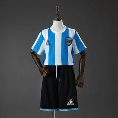 Conjunto retro Argentina primera equipación 1986 para niños - vista frontal