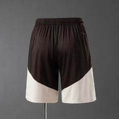 Pantalón corto de entrenamiento del Flamengo 26/27 marrón con paneles crema - vista trasera