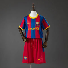 Conjunto retro Barcelona primera equipación 10/11 para niños - vista frontal