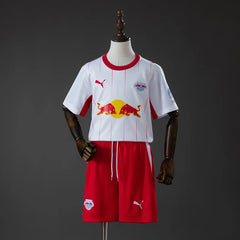 Conjunto infantil del RB Leipzig primera equipación 26/27 blanco y rojo - vista frontal