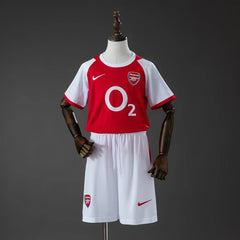 Conjunto retro Arsenal primera equipación 02/04 para niños - vista frontal