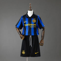 Conjunto Inter Milan primera equipación 26/27 niños, camiseta y pantalón corto - vista frontal