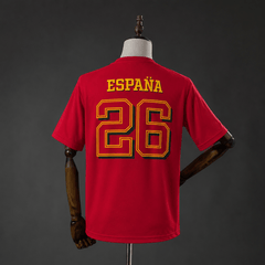 Camiseta España Campeones 2026 roja - vista trasera con dorsal 26