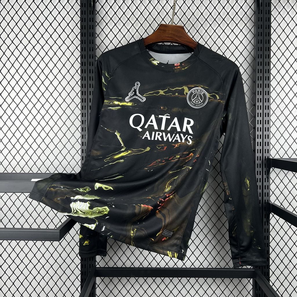 Camiseta París Saint-Germain cuarta equipación 25/26 manga larga negra - vista frontal
