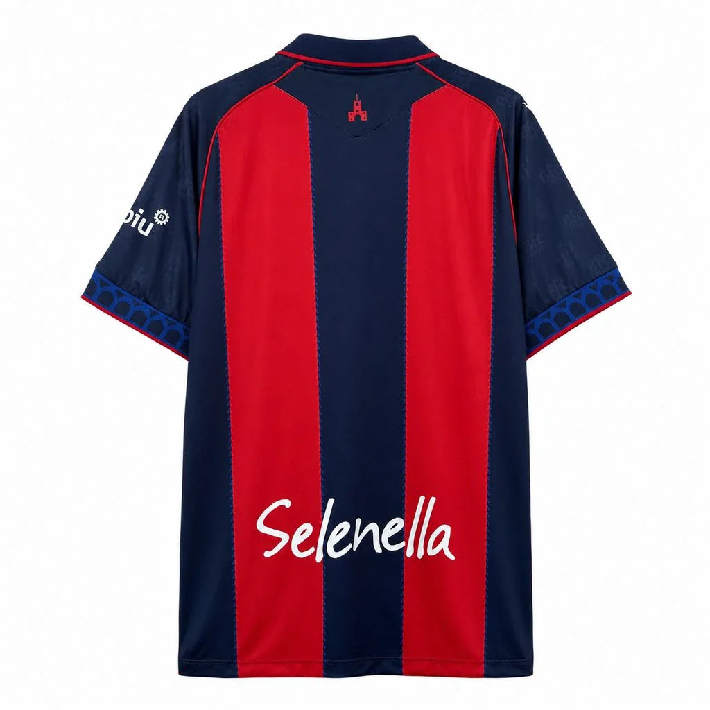Camiseta a franjas rojas y azul marino del Bologna primera equipación 26/27 - vista trasera
