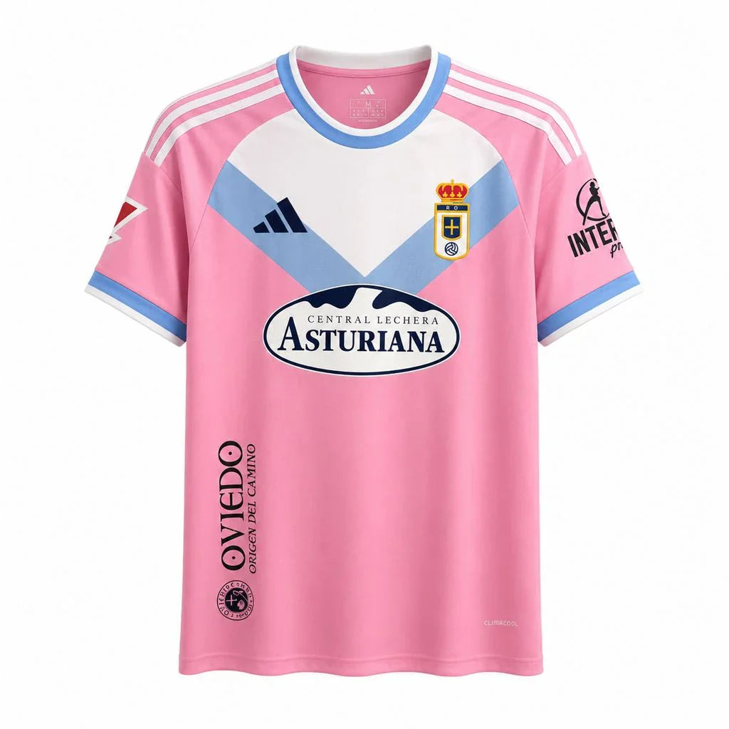 Camiseta Real Oviedo tercera equipación 26/27 rosa - vista frontal