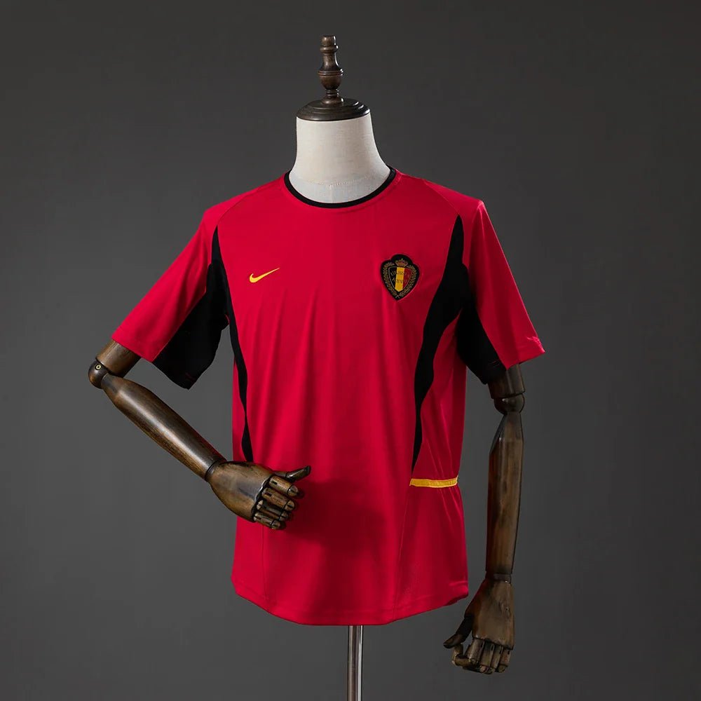 Camiseta Bélgica Primera Equipación 2002 Retro - Bota de Oro Tienda