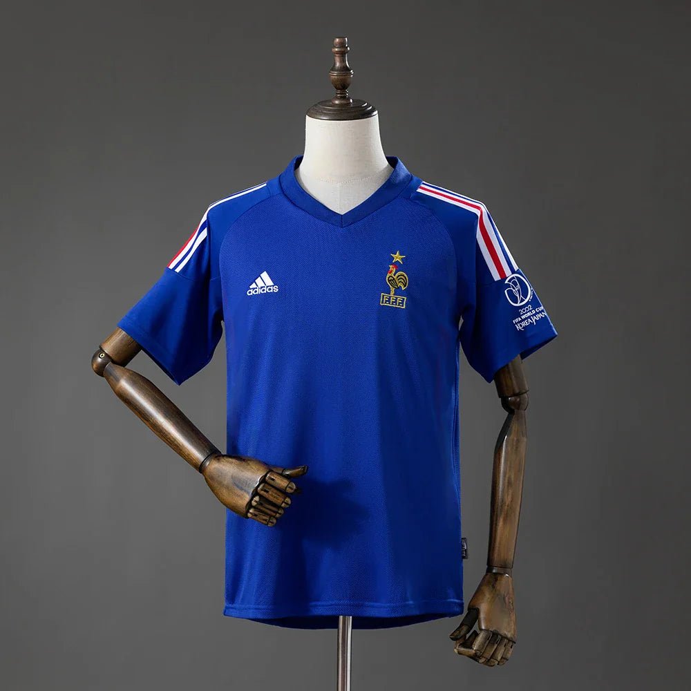 Camiseta Francia Primera Equipación 2002 Retro - Bota de Oro Tienda