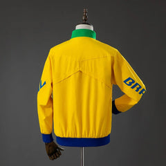 Chaqueta Brasil Cortavientos Amarilla y Azul Hombre - Bota de Oro Tienda
