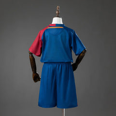 Conjunto retro Barcelona primera equipación 08/09 para niños, espalda lisa - vista trasera