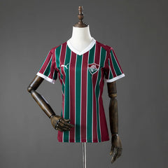 Camiseta del Fluminense primera equipación 26/27 para mujer a rayas granates y verdes - vista frontal