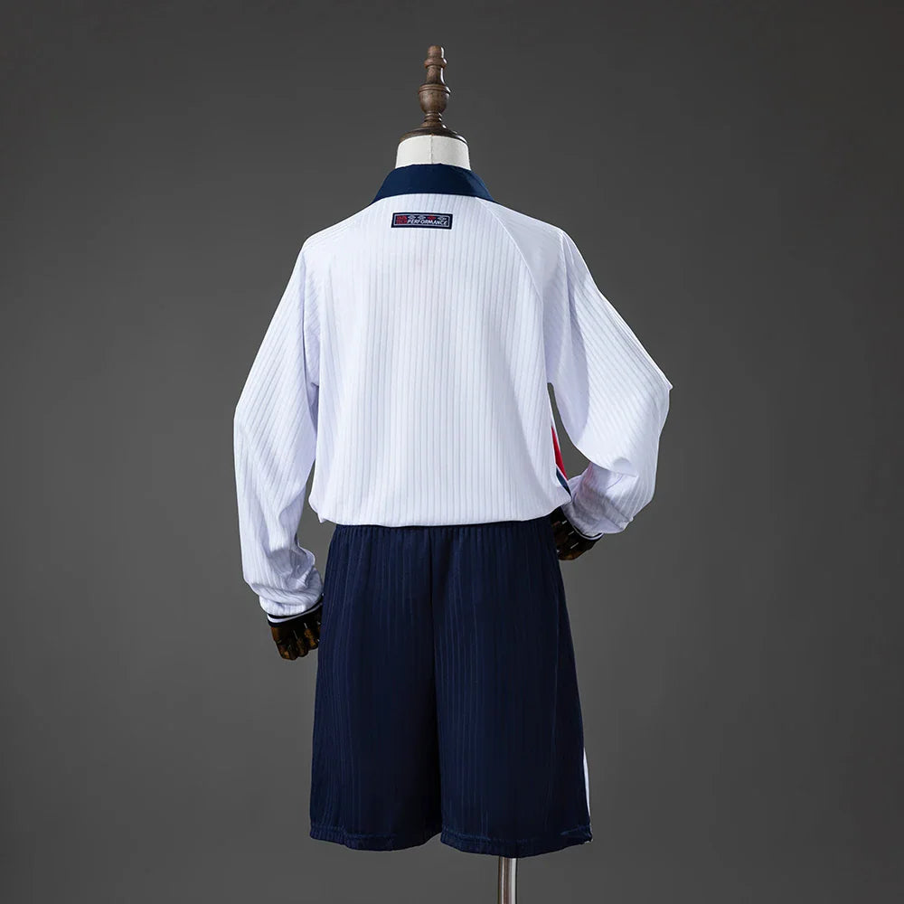 Conjunto retro de Inglaterra 1998 para niños con la espalda lisa - vista trasera