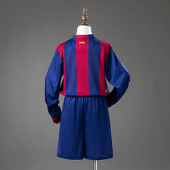 Conjunto retro Barcelona primera equipación 14/15 manga larga para niños, espalda lisa - vista trasera