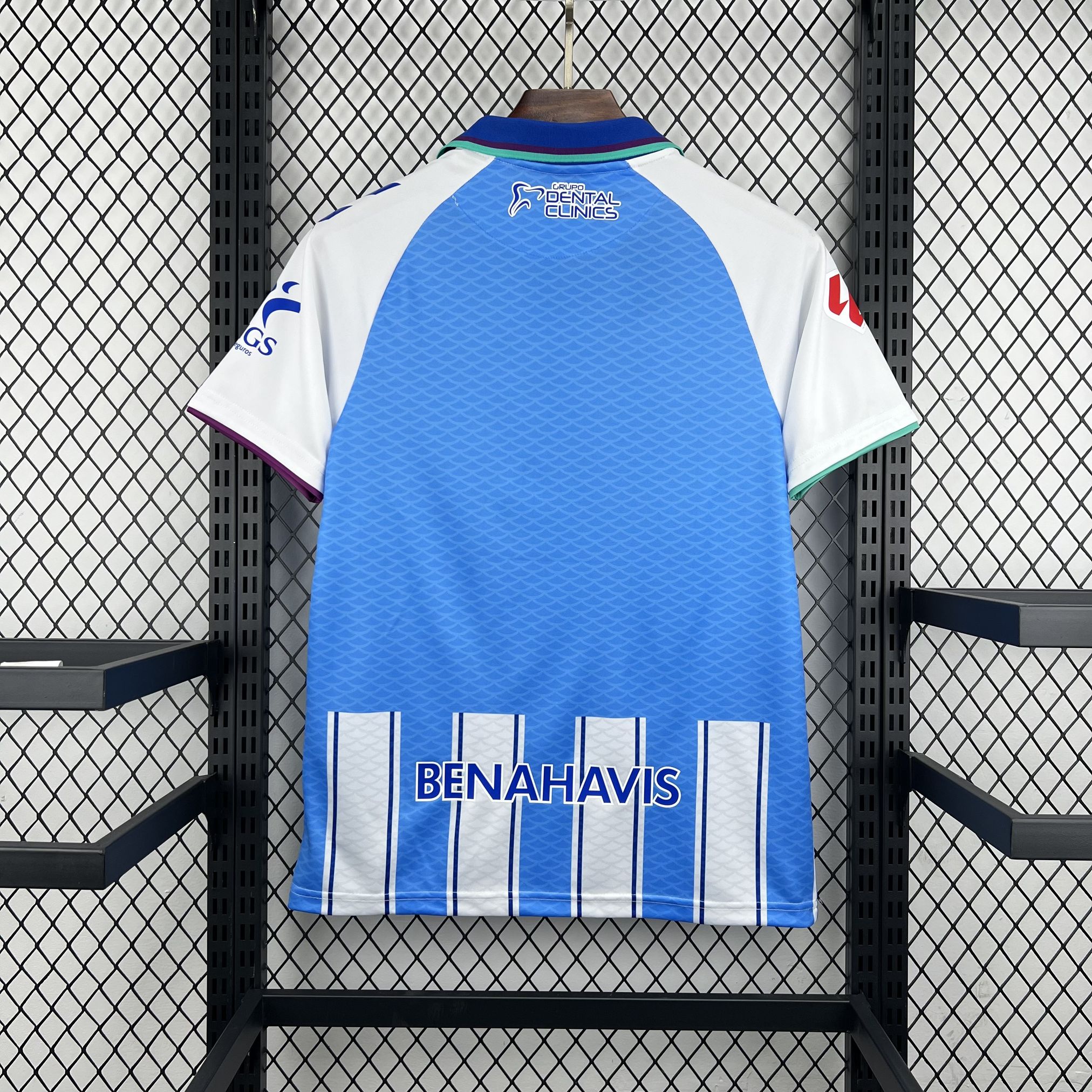Camiseta del Málaga 2026/27 primera equipación - vista trasera en azul celeste