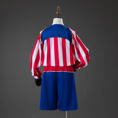 Conjunto retro Atlético de Madrid primera equipación 04/05 manga larga para niños, espalda lisa - vista trasera