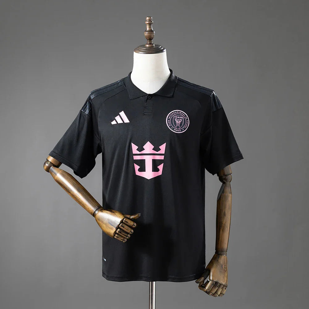 Camiseta del Inter Miami segunda equipación 26/27 negra con cuello de solapa - vista frontal