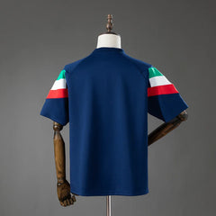 Camiseta casual azul marino de Italia con la espalda lisa - vista trasera