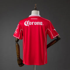 Camiseta retro Deportivo Toluca 98/99, espalda roja con patrocinador alto - vista trasera