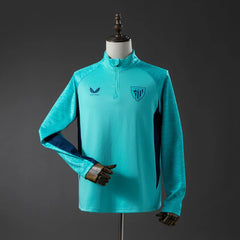 Sudadera de entrenamiento del Athletic Bilbao 26/27 en turquesa con cremallera corta - vista frontal