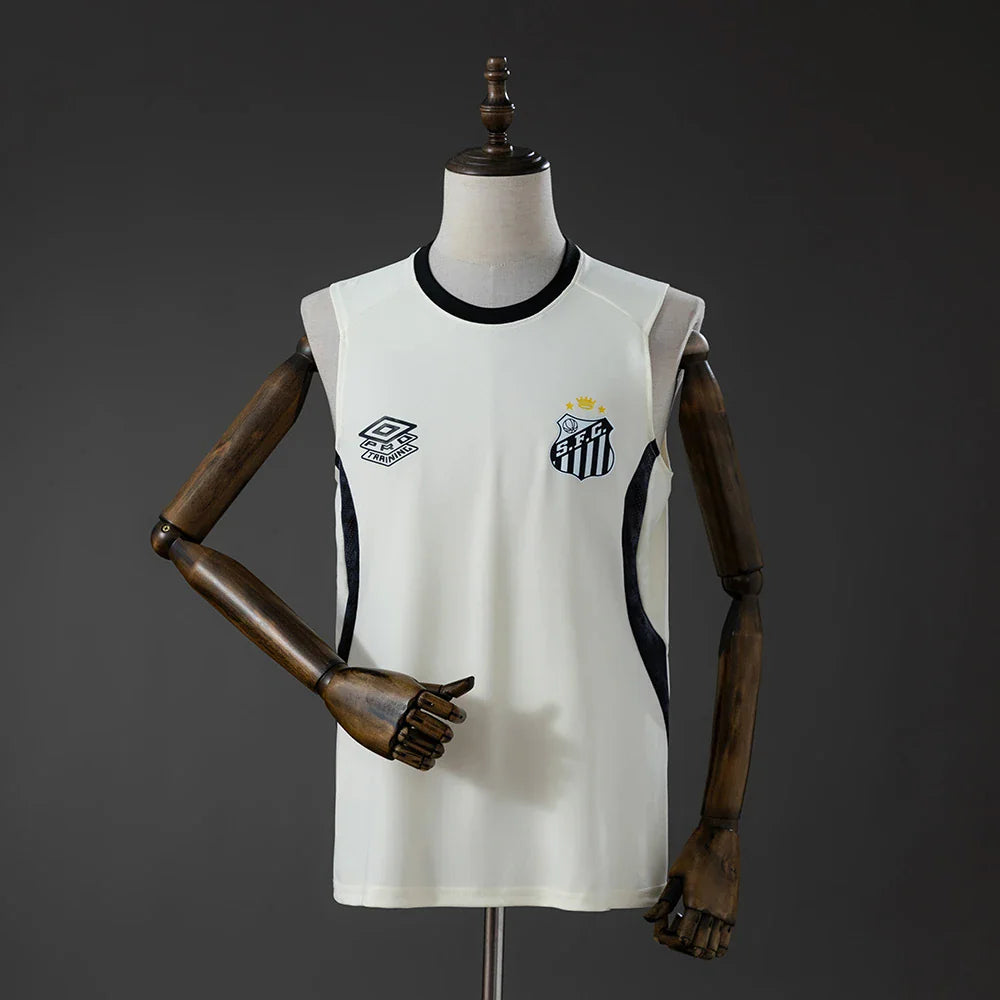 Camiseta sin mangas de entrenamiento del Santos 26/27 beige - vista frontal
