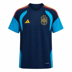 Camiseta España pre-partido 2026 azul marino con dos estrellas - vista frontal