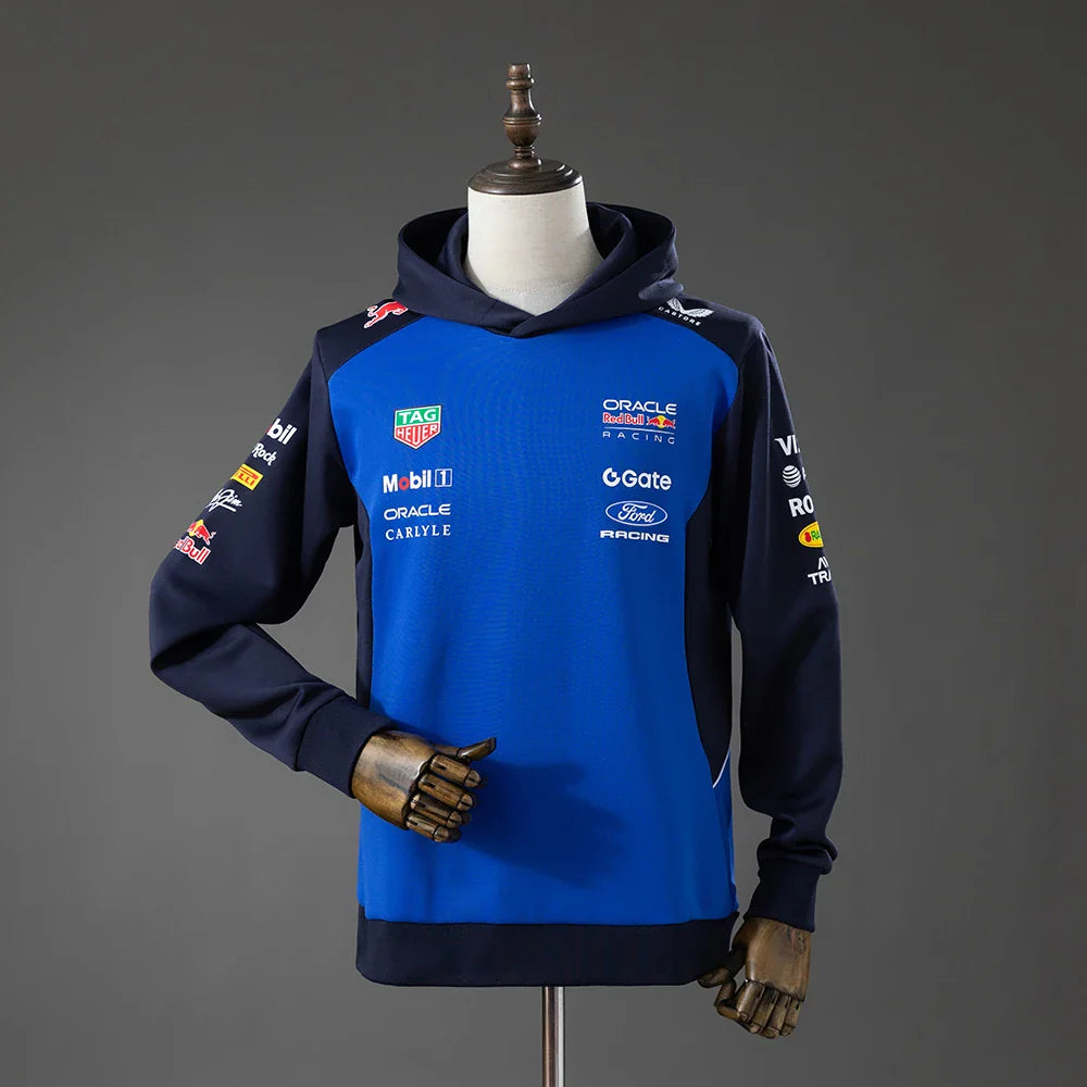 Sudadera con capucha de la escudería Red Bull Racing 2026 en azul - vista frontal