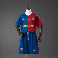 Conjunto retro Barcelona primera equipación 08/09 para niños - vista frontal