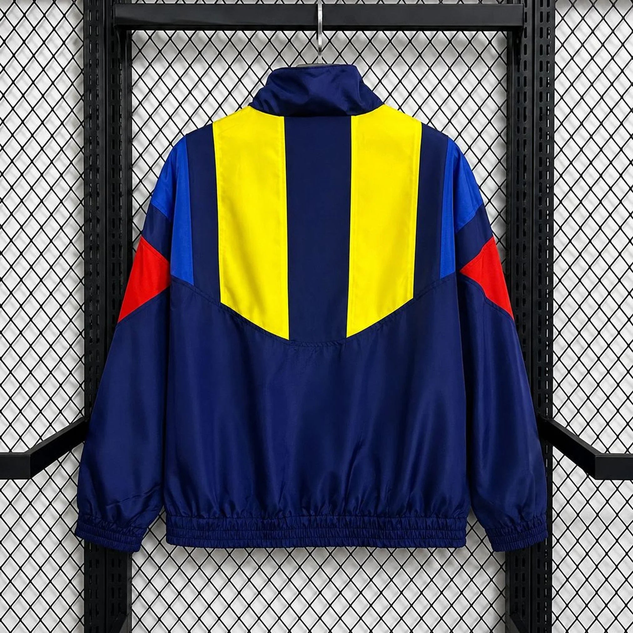 Chaqueta Colombia Mundial 2026 amarilla y azul - vista trasera