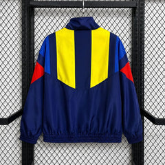 Chaqueta Colombia Mundial 2026 amarilla y azul - vista trasera