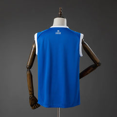 Camiseta Bahia sin mangas 26/27 hombre, espalda azul lisa - vista trasera