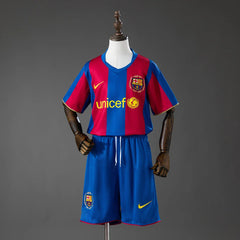 Conjunto retro Barcelona primera equipación 07/08 para niños - vista frontal