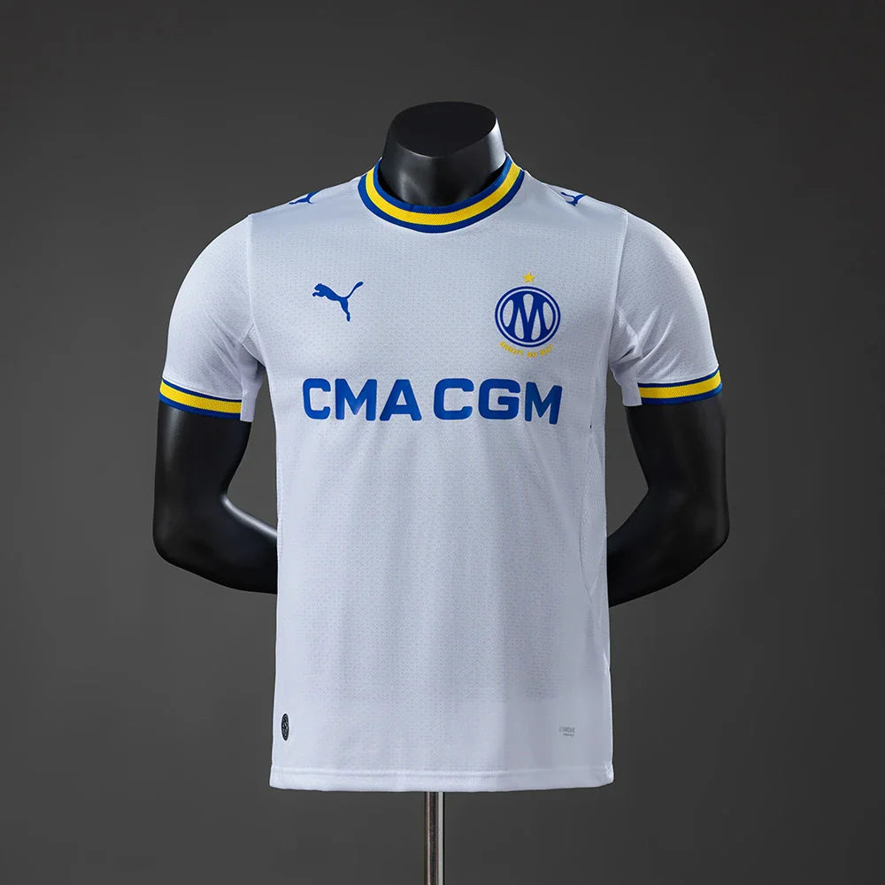 Camiseta Olympique de Marsella primera equipación 26/27 versión jugador blanca - vista frontal