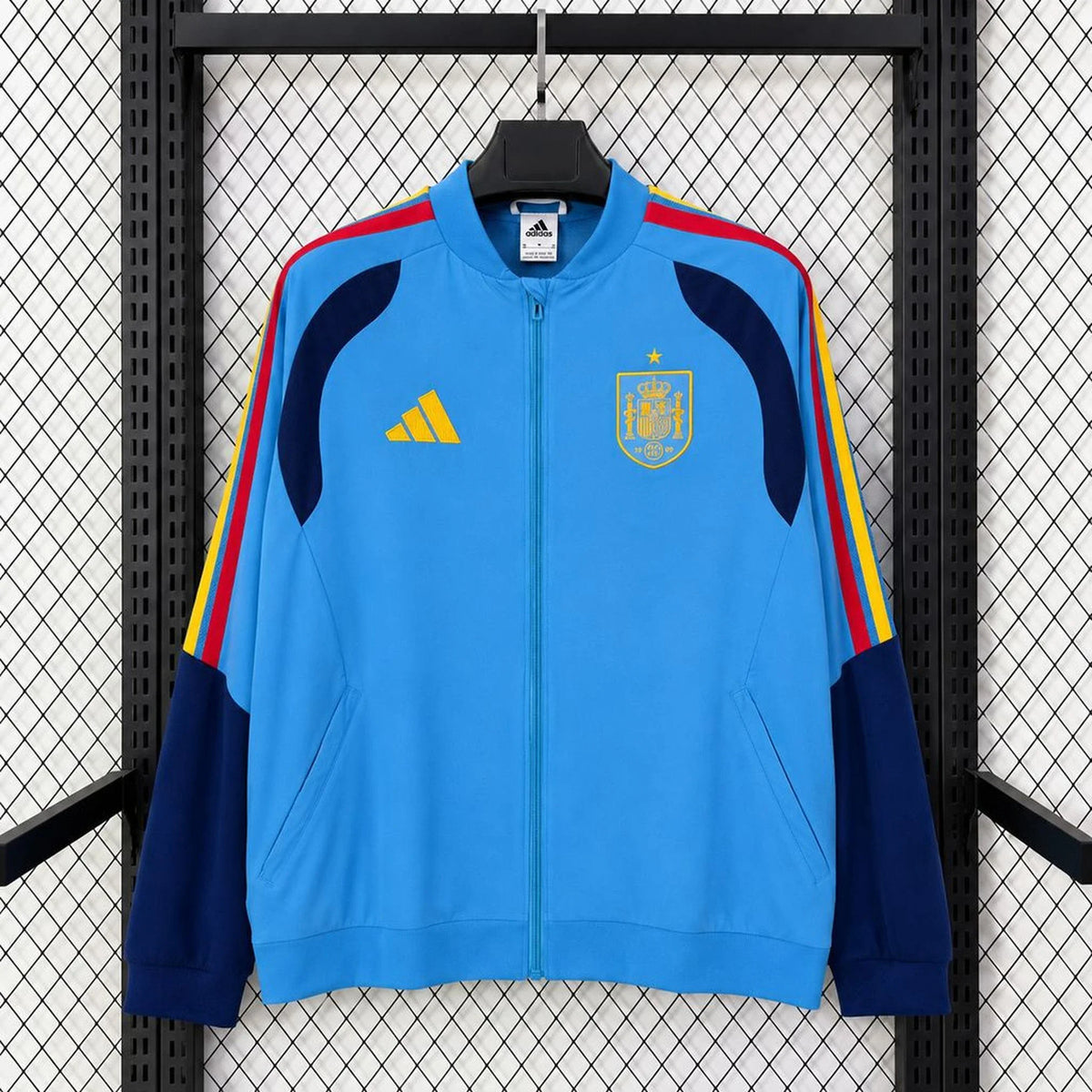Chaqueta cortavientos España 2026 azul celeste - vista frontal
