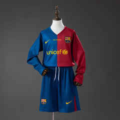 Conjunto retro Barcelona primera equipación 08/09 manga larga para niños - vista frontal