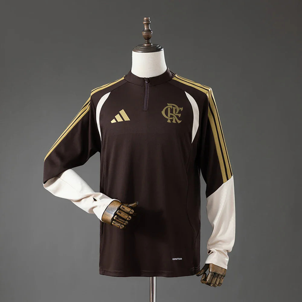 Camiseta de entrenamiento del Flamengo 26/27 manga larga marrón - vista frontal