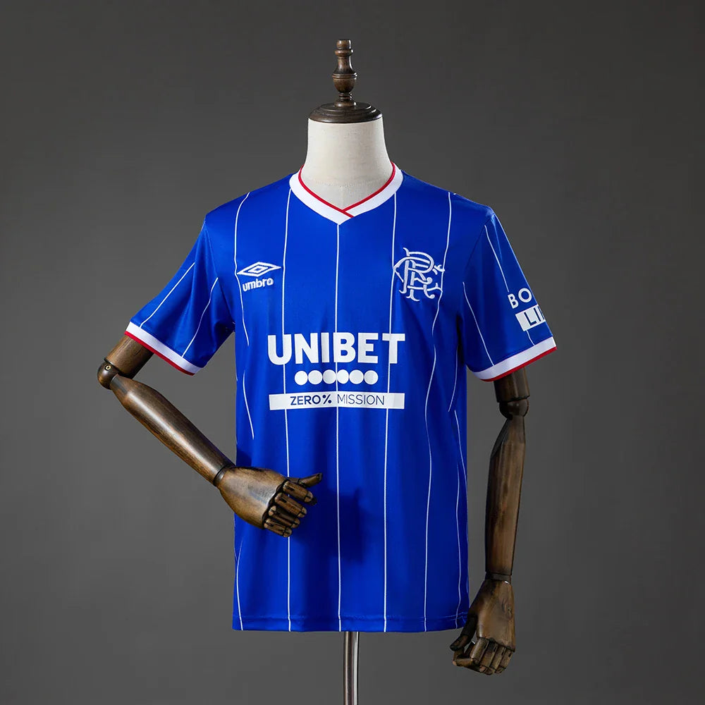 Camiseta del Rangers primera equipación 26/27 azul con rayas blancas - vista frontal