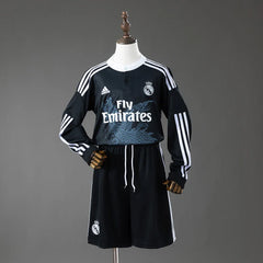 Conjunto infantil de manga larga del Real Madrid tercera equipación 14/15 con el dragón gris - vista frontal