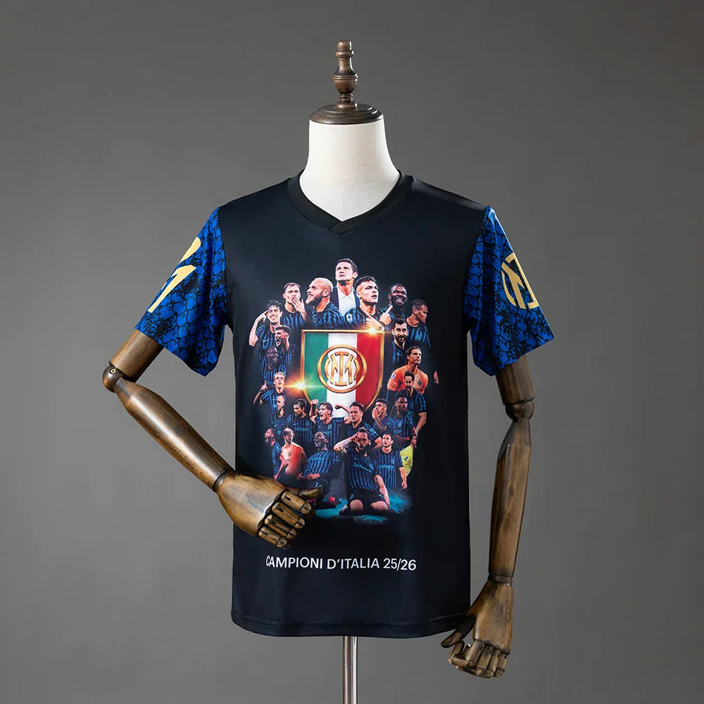 Camiseta Inter Milan edición especial campeones 25/26, plantilla estampada - vista frontal