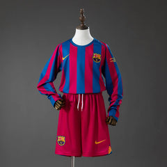 Conjunto retro Barcelona primera equipación 05/06 final de París manga larga para niños - vista frontal