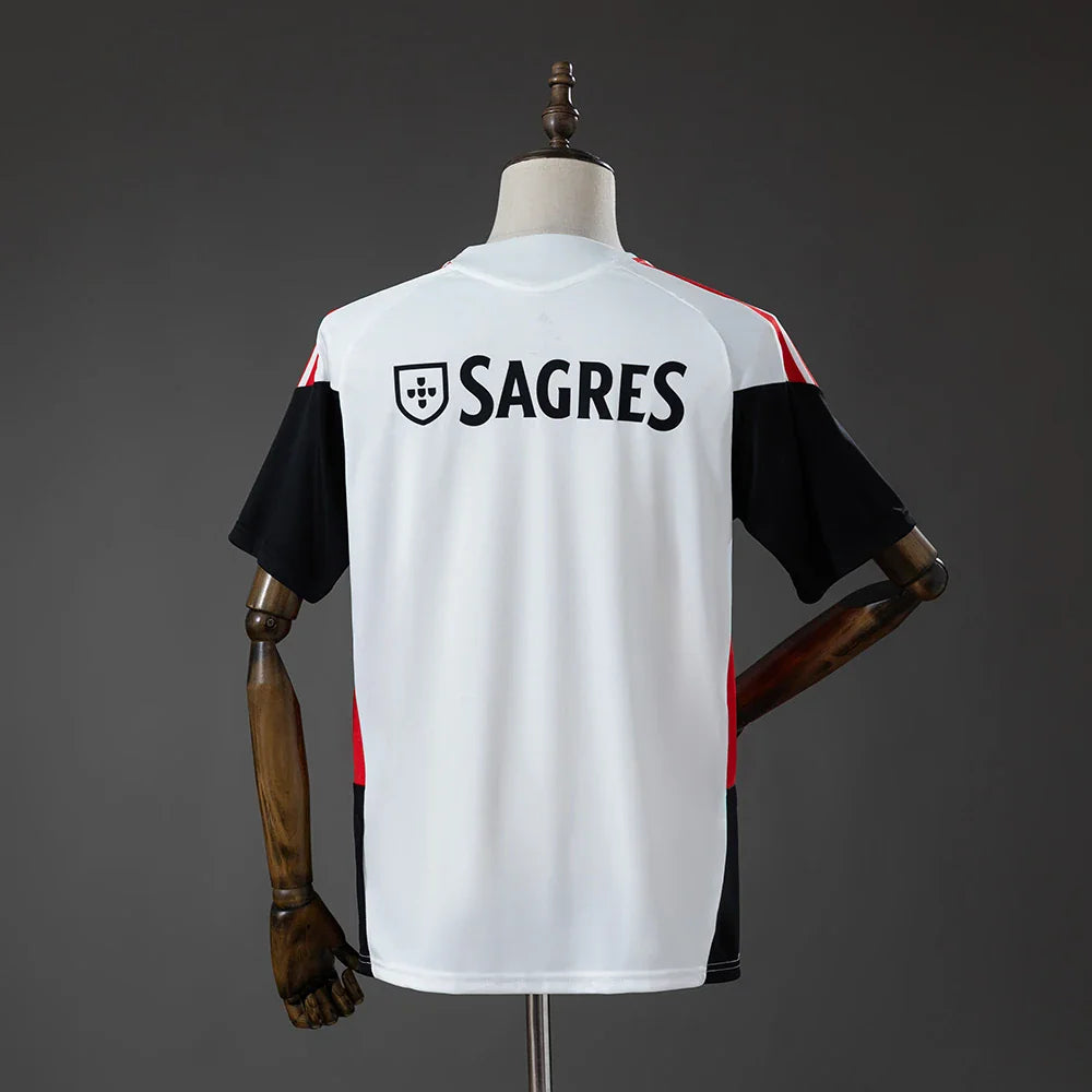 Camiseta de entrenamiento Benfica 26/27 blanca con mangas negras - vista trasera