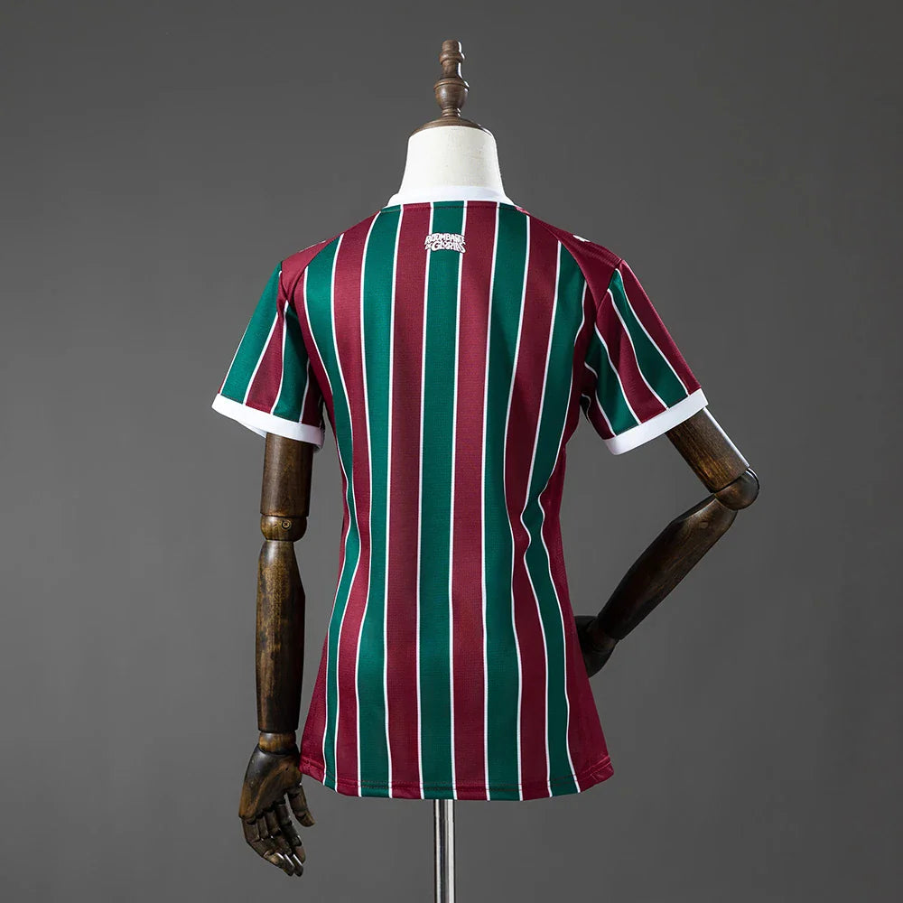 Camiseta del Fluminense primera equipación 26/27 para mujer a rayas granates y verdes - vista trasera