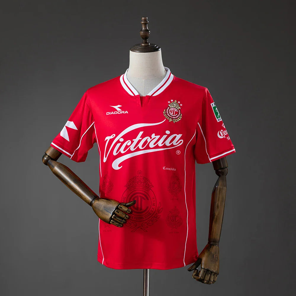Camiseta retro Deportivo Toluca 98/99 primera equipación, roja - vista frontal