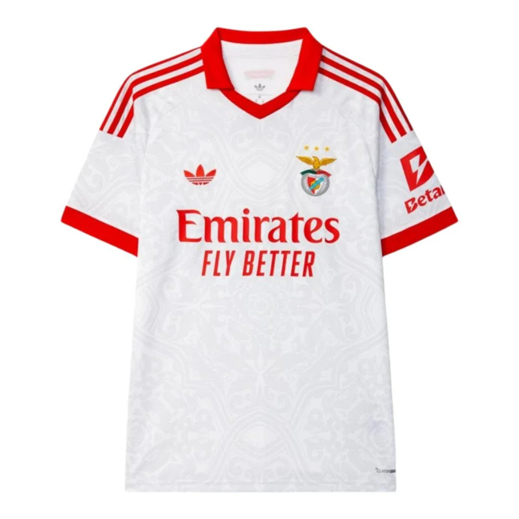 Camiseta blanca del Benfica segunda equipación 26/27 - vista frontal